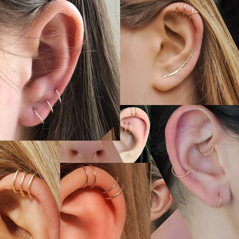 Anneaux de cartilage de cerceau de nez sans couture simples 20G