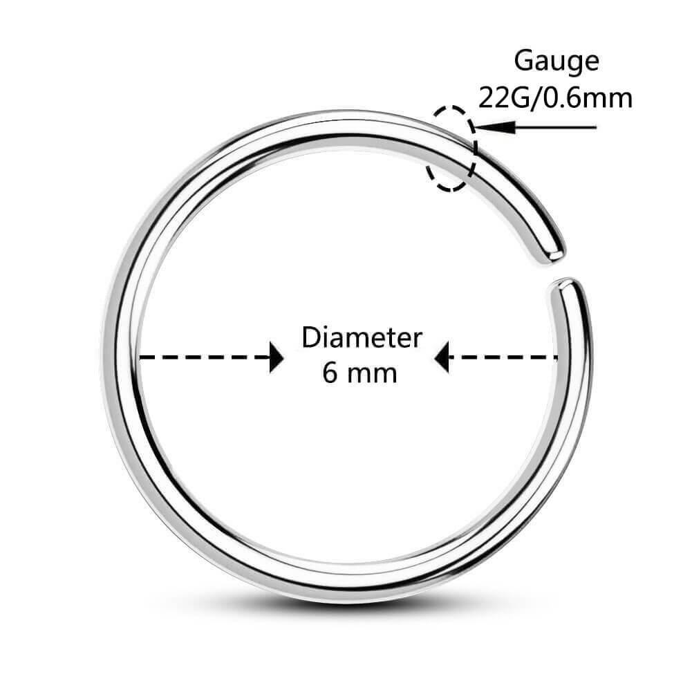 Silver And Gold Nose Ring Hoop 6-mm 22 Gauge (set Of 2) Surgical Steel !  Hot 🔥 | eBay