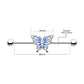 14g industrial piercing jewelry butterfly