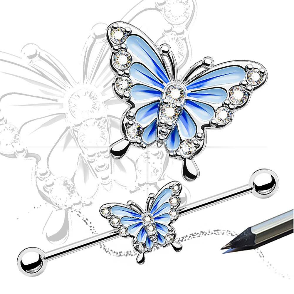 industrial piercing jewelry butterfly oufer body jewelry
