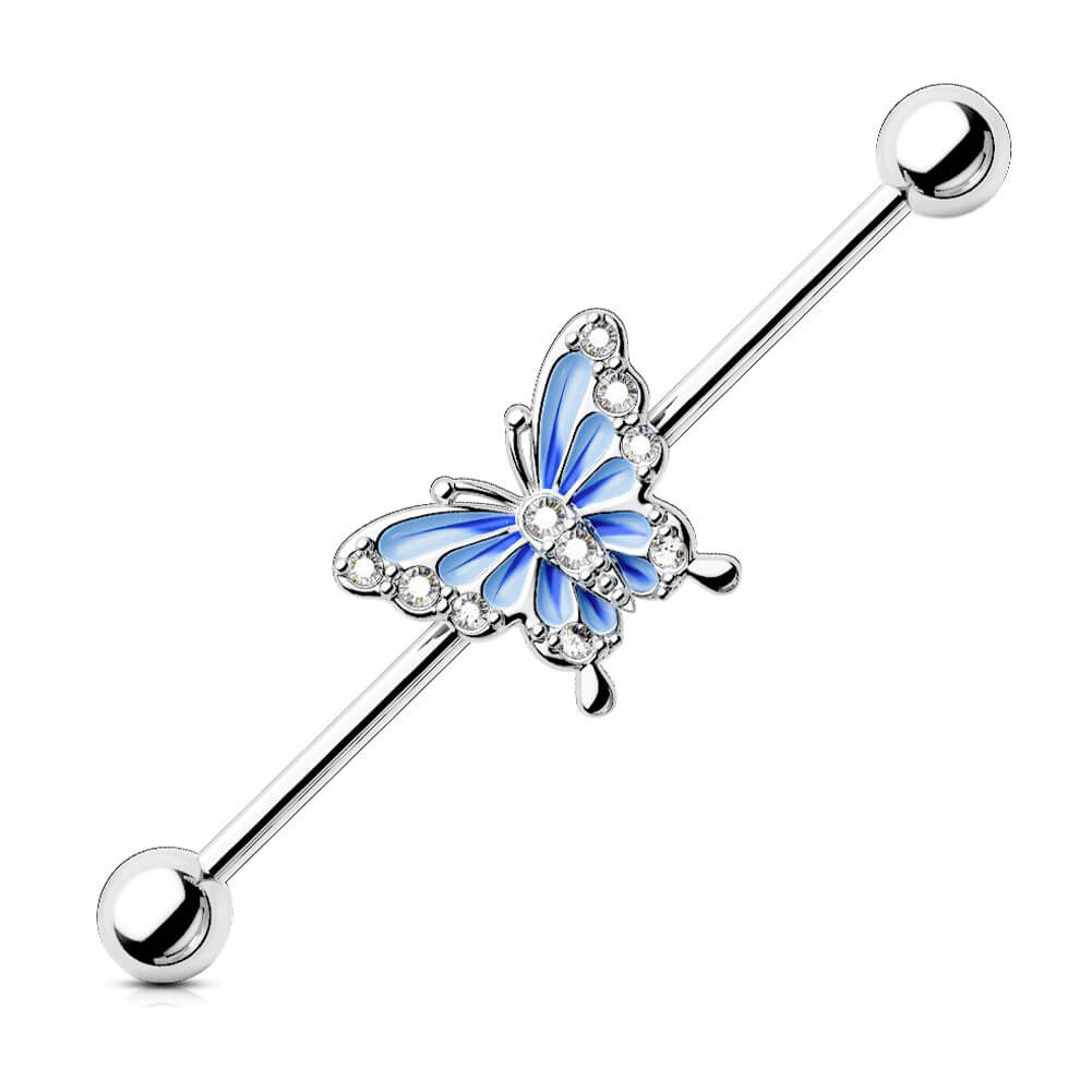 industrial piercing jewelry butterfly oufer body jewelry