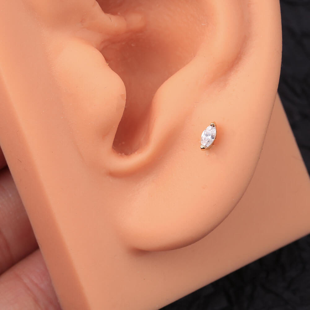 teardrop lobe stud 