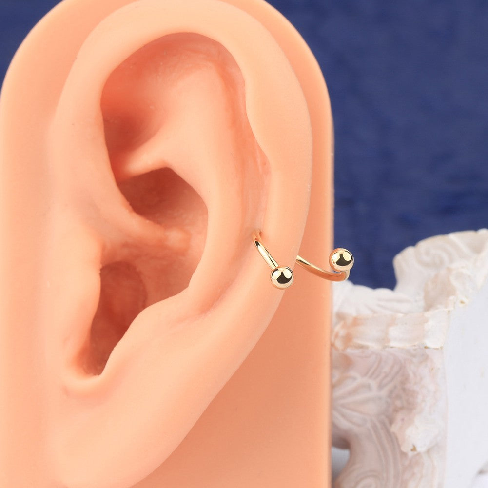 14K Gold 18G S-shaped Cartilage Helix Earring