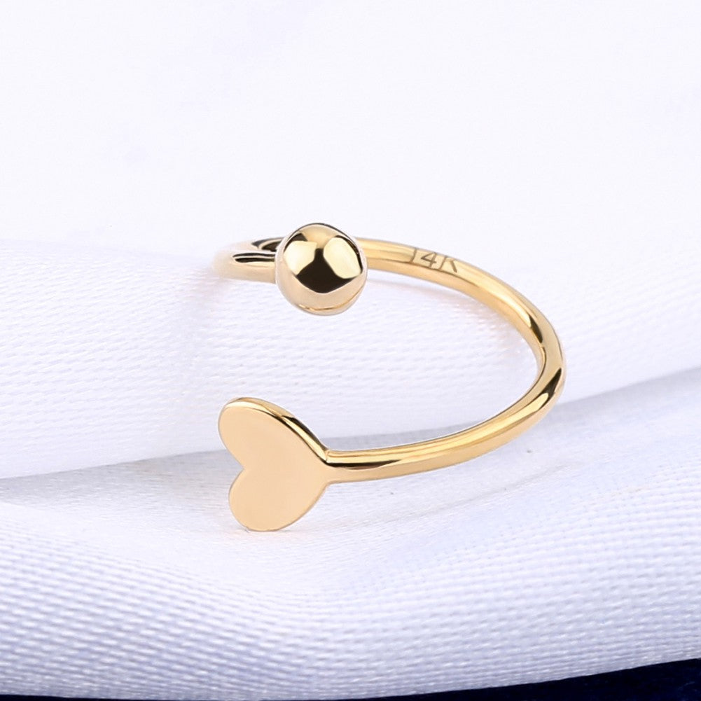 14K Gold 18G Heart S-shaped Twisted Cartilage Earring