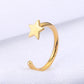 14K Gold 18G Star Half Hoop Nose Ring