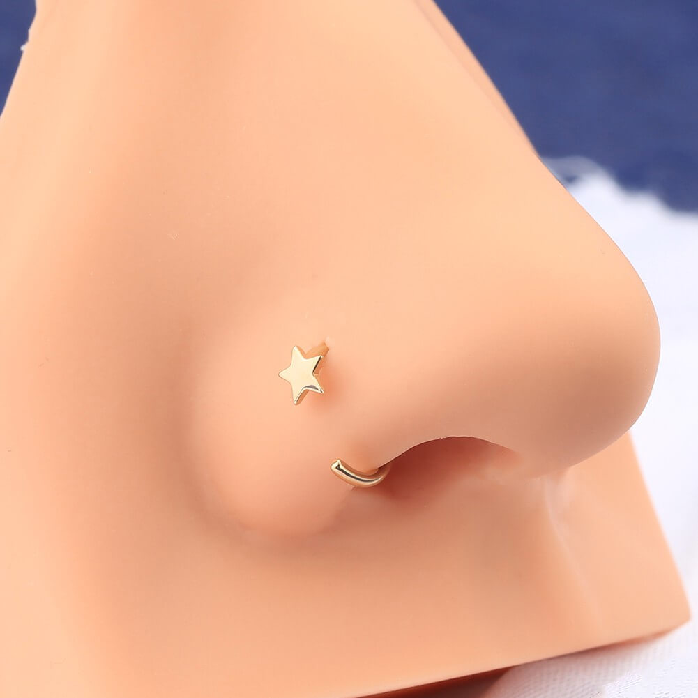 Nose Stud Crawler 8 CZ Cubic Zirconia ROSE GOLD L Bend 316L Steel Nose Half  Ring #Unbranded #crawlwr #new #noses… | Nose ring jewelry, Nose jewelry,  Unique earrings