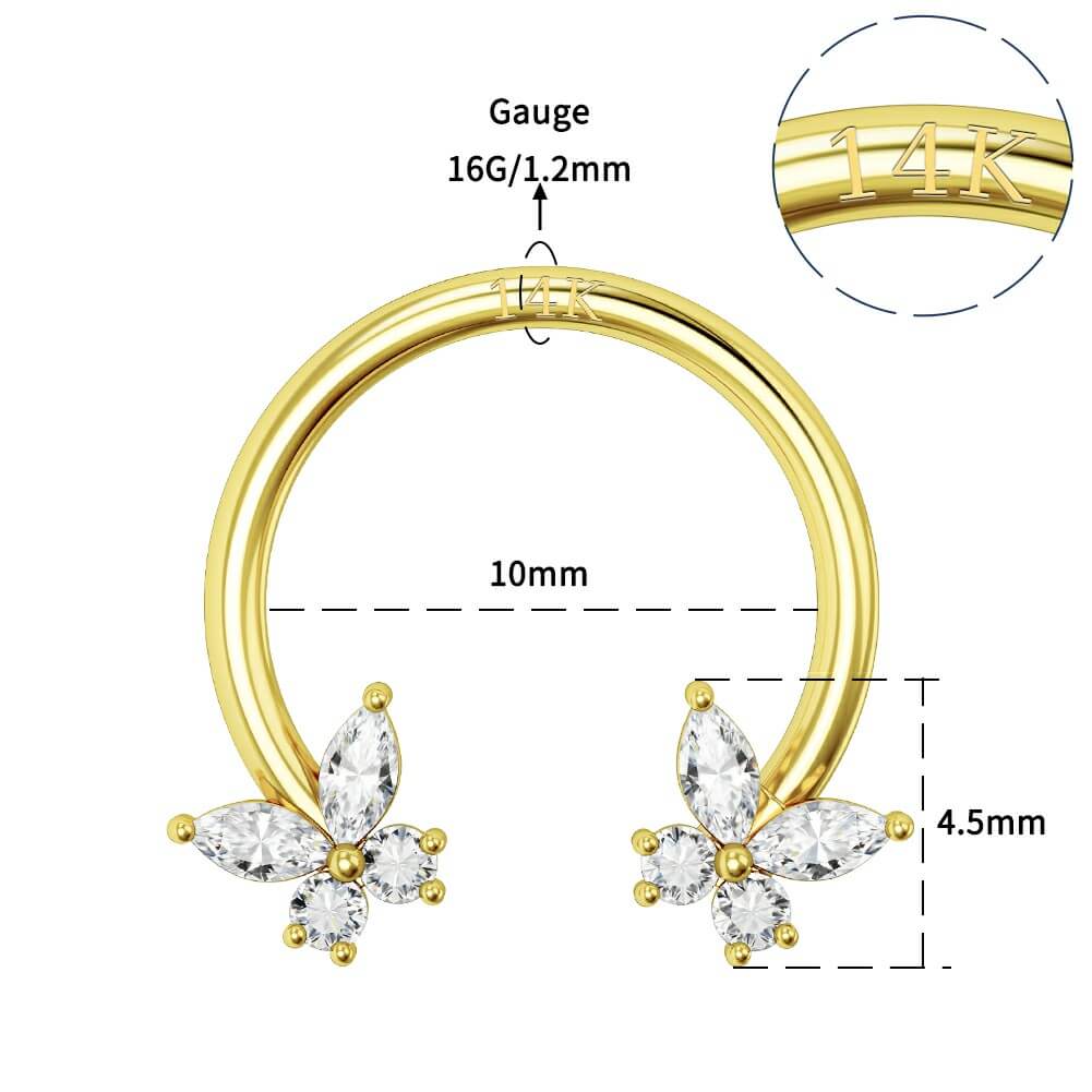 16g gold horseshoe septum ring