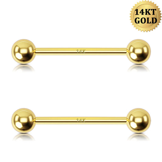 14k gold nipple bars