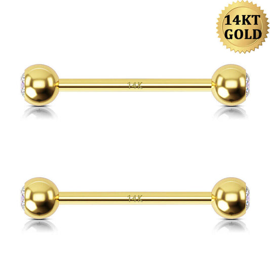 14k gold nipple rings