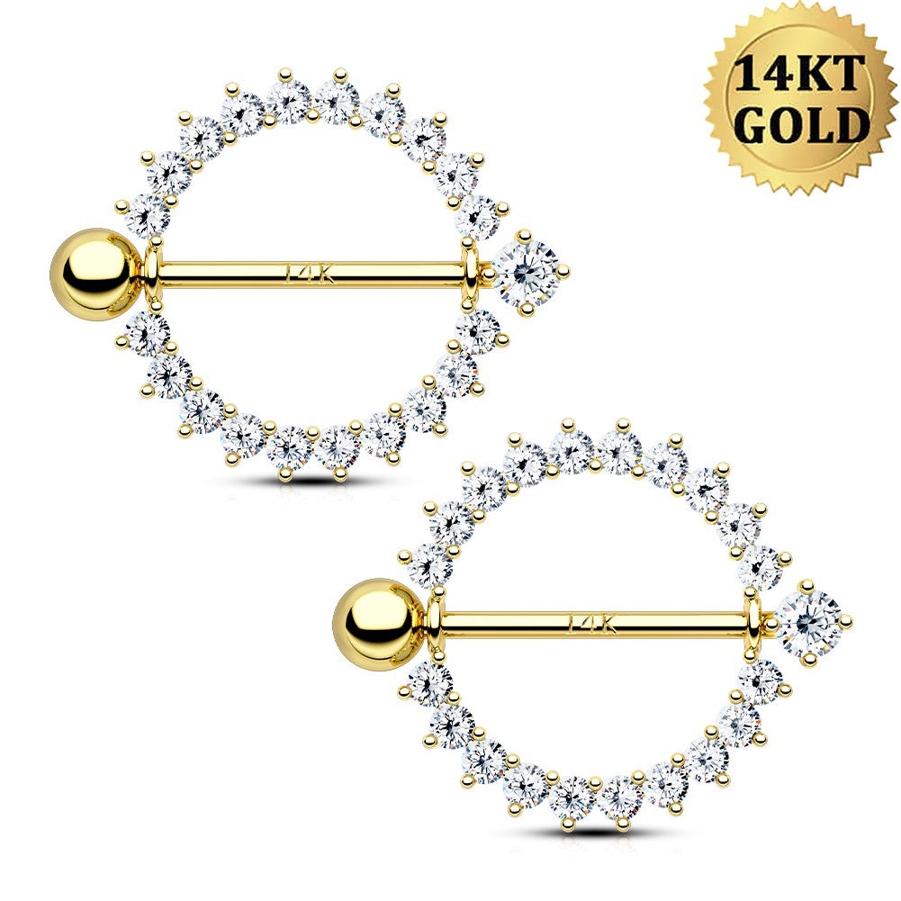 oufer 14k gold nipple shield