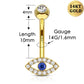 14g evil eye belly ring