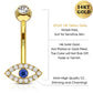 solid gold evil eye belly ring