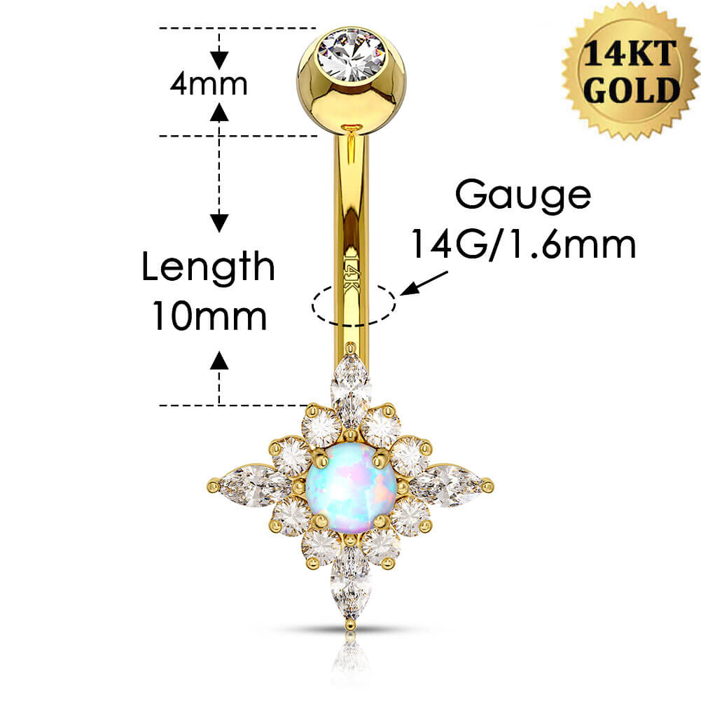 14g cross belly button ring