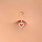 heart belly button piercing