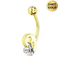 14k gold half a heart belly ring 