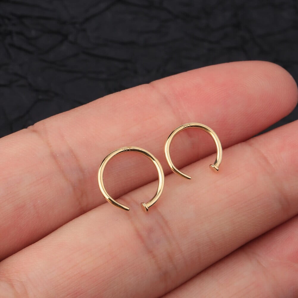 Sterling Silver Rose Gold 20G Lazer Cut Hoop Nose Ring | Icing US