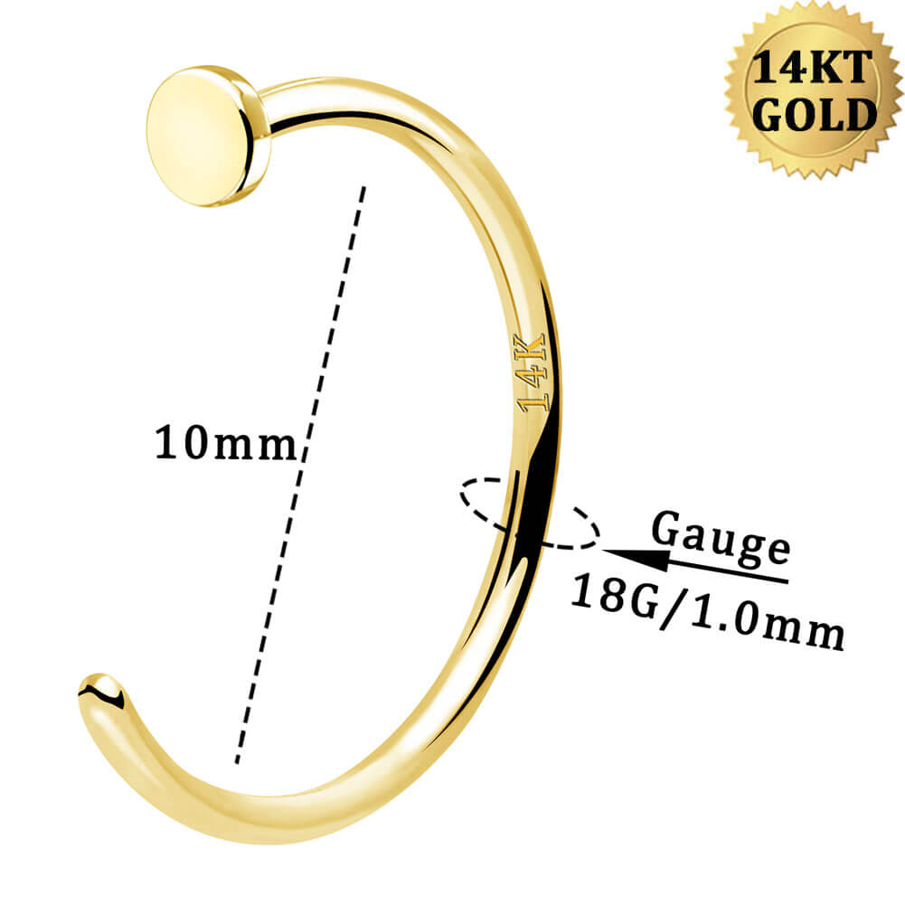 14K Gold Nose Hoop – FreshTrends