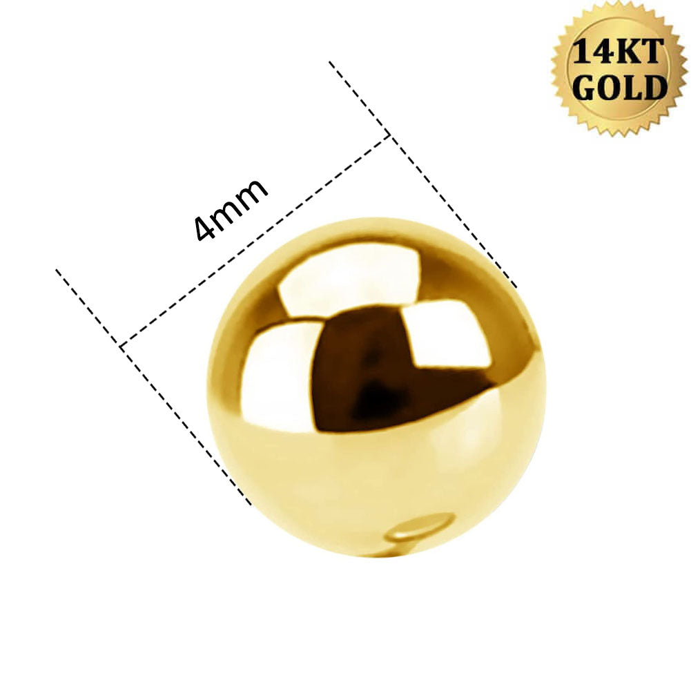 14G Bauch-Ring-Kugel 14K Gold Solid Gold Ersatz kugel