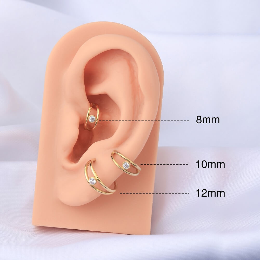 16G 8mm Helix Earrings Hoop CZ Stainless Steel Tragus Conch Piercings Nose  Rings | eBay