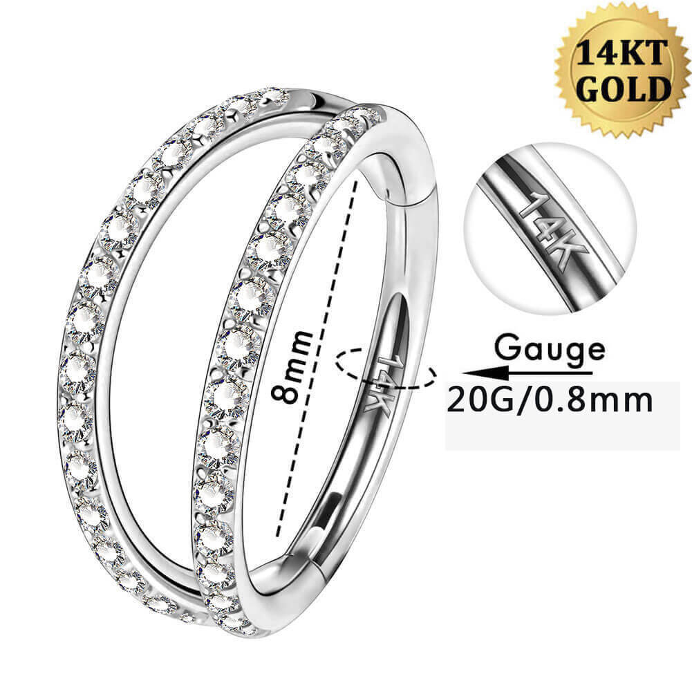 20g white gold nose ring