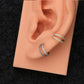 Boucle d'oreille Daith Helix en or 14 carats 20 g avec double rangée de zircons cubiques