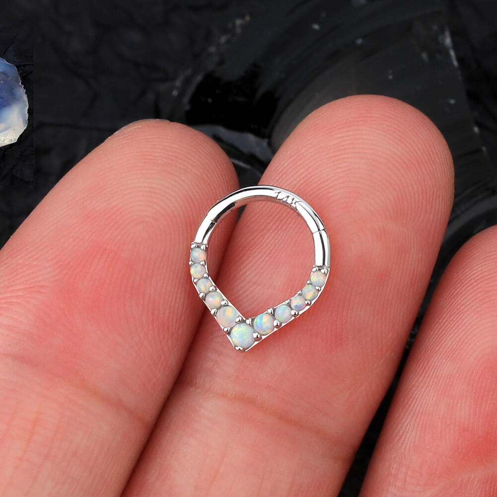 white opal septum ring