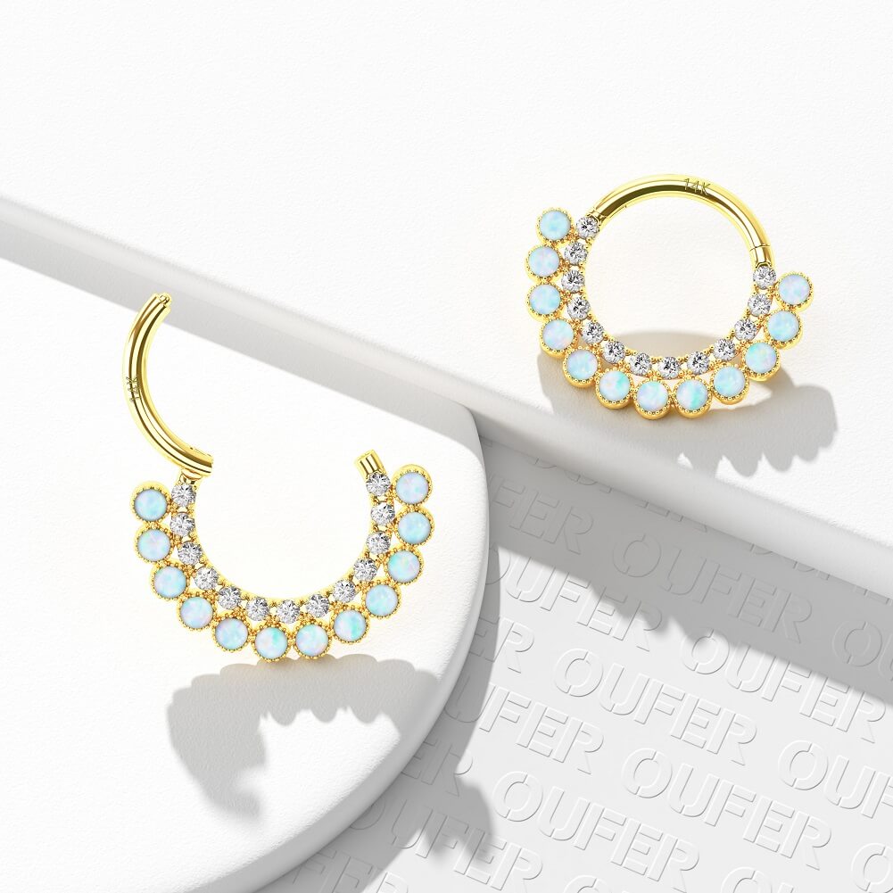 gold diamond daith earrings