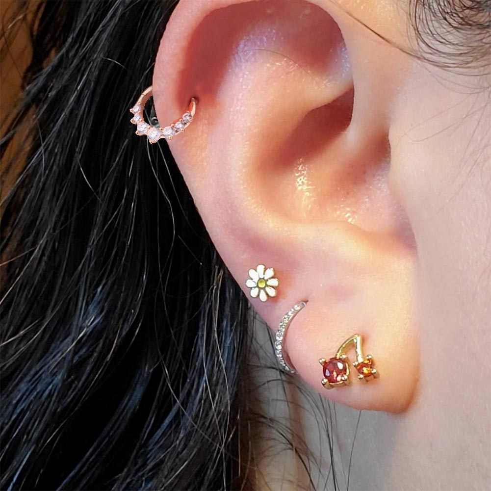 rose gold cartilage earrings