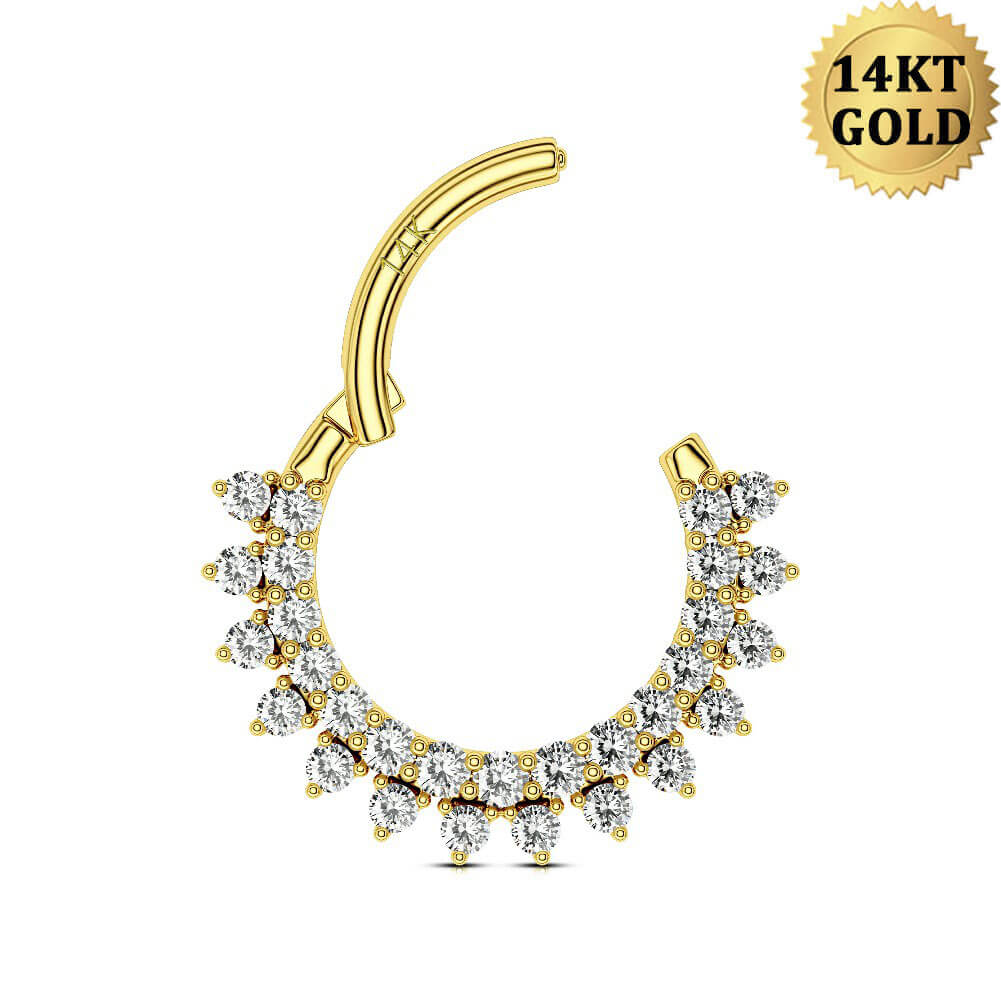 gold diamond septum nose ring