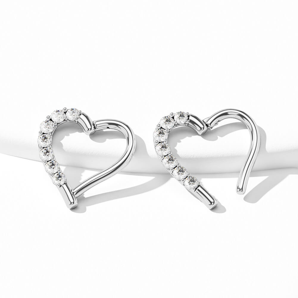 OUFER Women's Heart Daith Piercing Jewelry