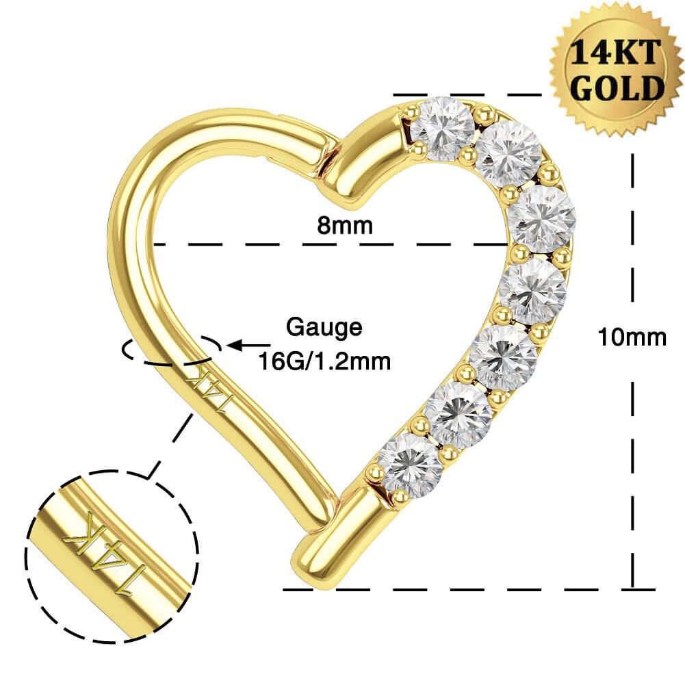 16g daith heart jewelry