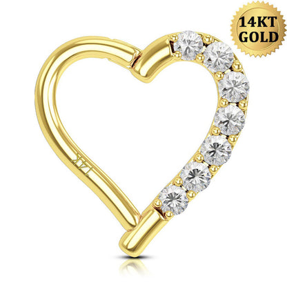 14k gold daith heart jewelry