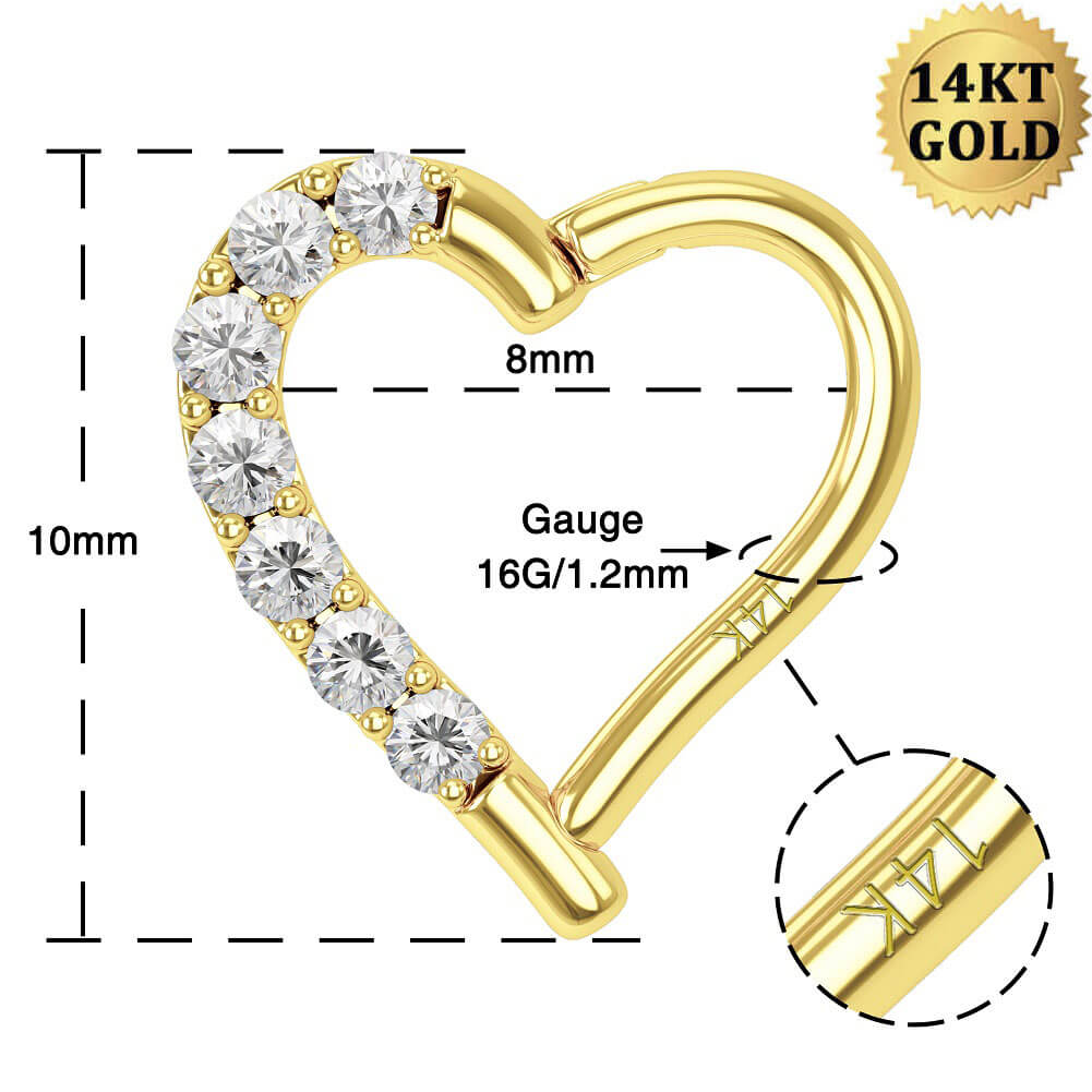 8mm daith heart jewelry