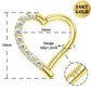 Boucle d'oreille Helix Daith en forme de coeur en or 14K 16G avec CZ