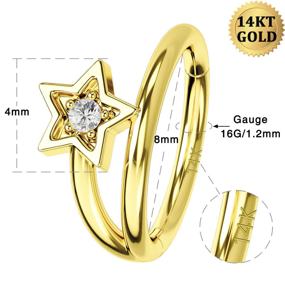 16g star helix piercing ring 