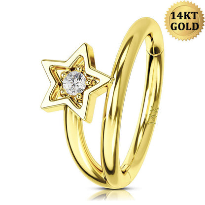 14k gold helix piercing ring 