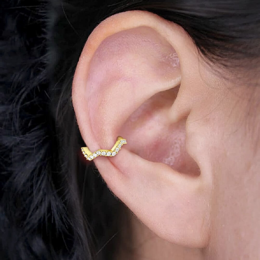 gold conch earrings hoop