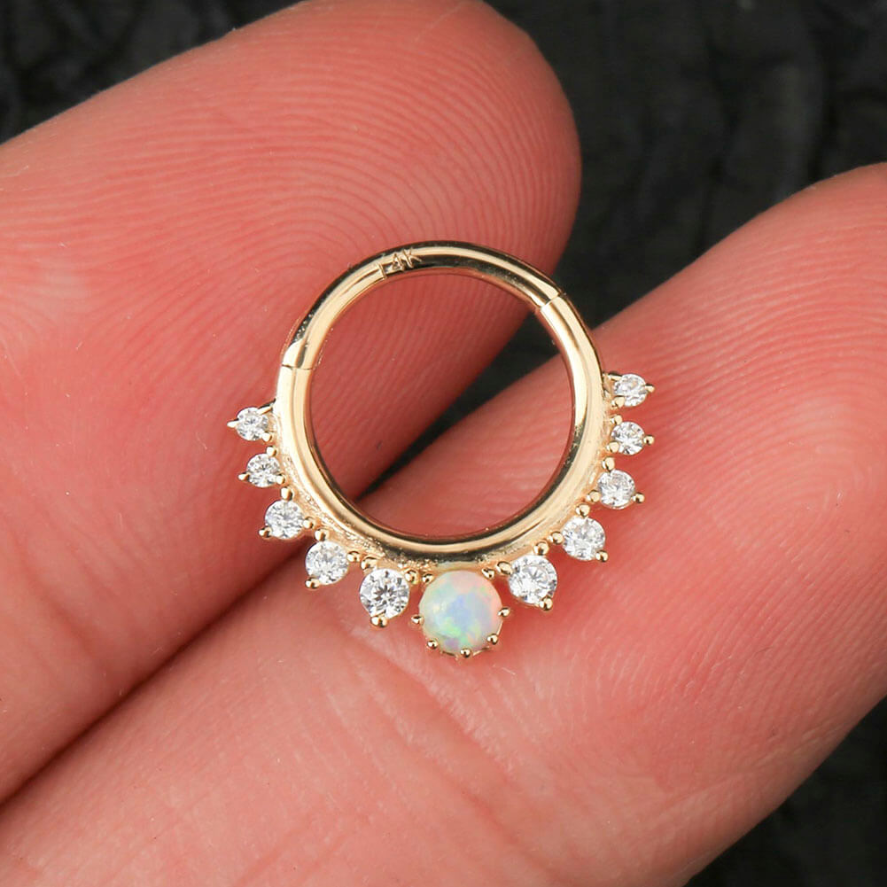 oufer body jewelry 14k solid gold septum ring