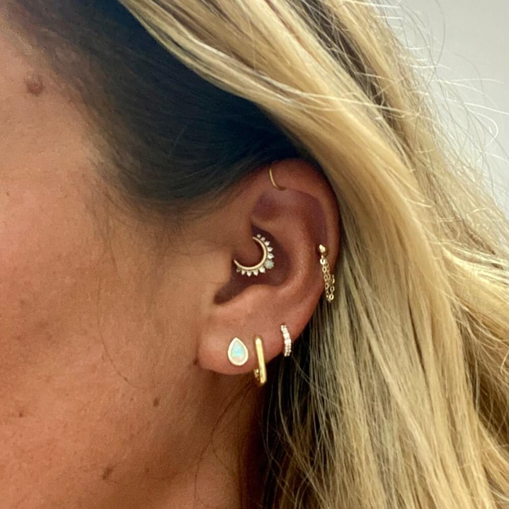 14k solid gold daith earring