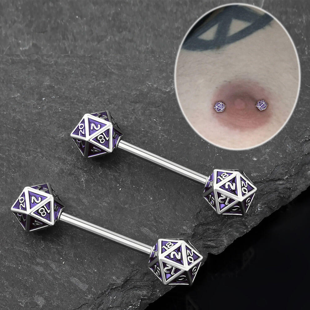 purple nipple barbell ring