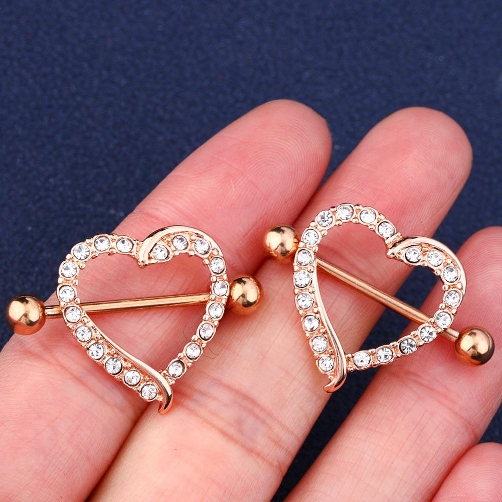 2Pcs 14G Heart Shaped Letter Nipple Jewelry – OUFER BODY JEWELRY