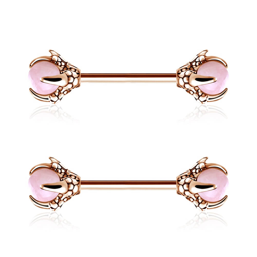 pink dragon nipple rings