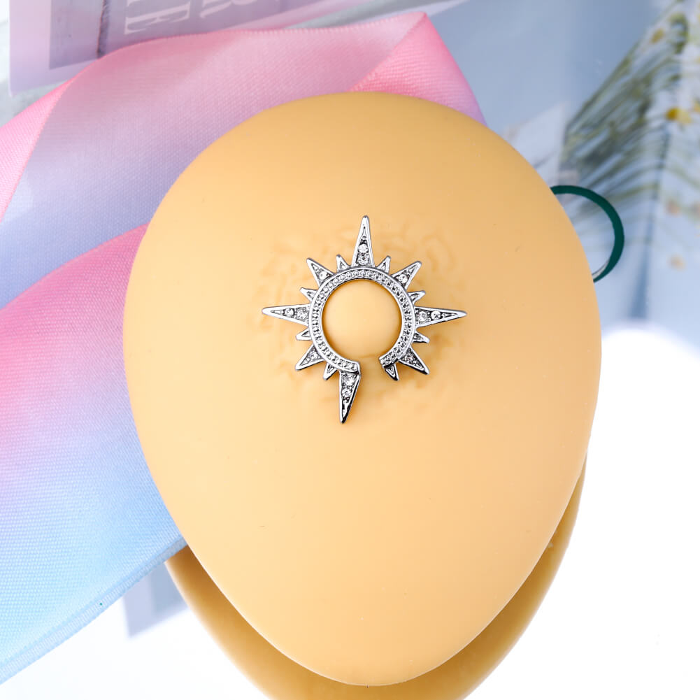 Fake Sparkle CZ Sun Non-piercing Nipple Jewelry Set