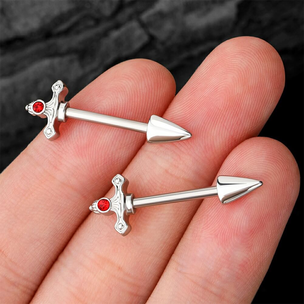 dagger nipple barbell oufer body jewelry