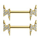 gold lightning bolt nipple rings