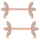 rose gold leaves nipple barbell jewelry