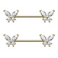 gold butterfly nipple piercing