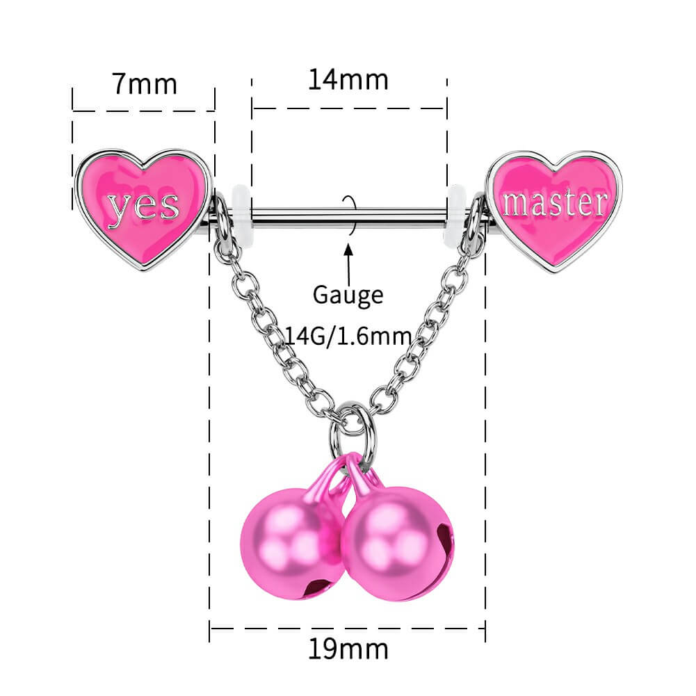 4PCS Set 14G Flirting Words Nipple Piercing Jewelry
