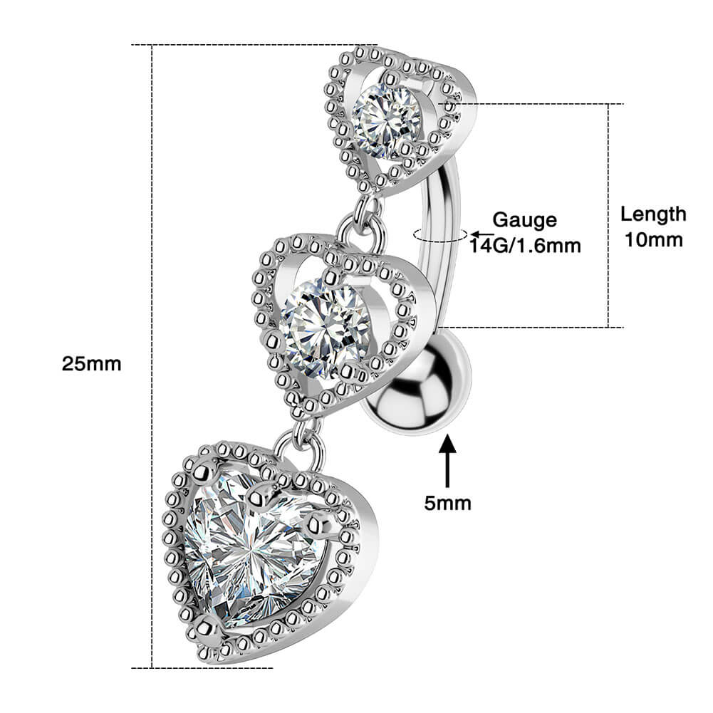 14g reverse belly button rings