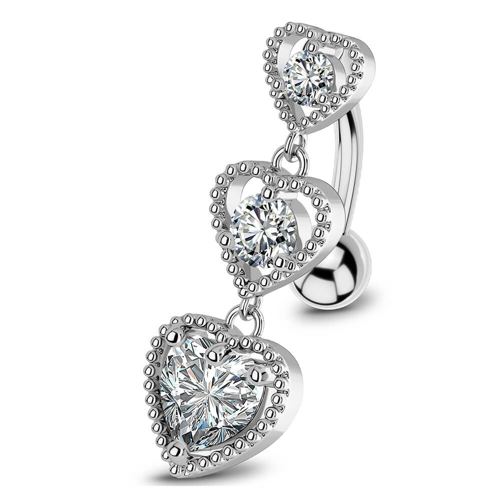 heart reverse belly button rings